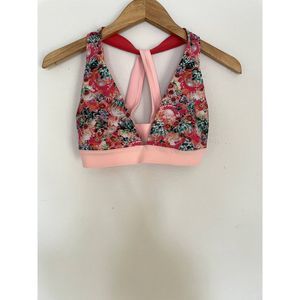lululemon Halter Sports Bra. Size Small. Floral/Pink